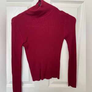 Red Long Sleeve Turtle Neck